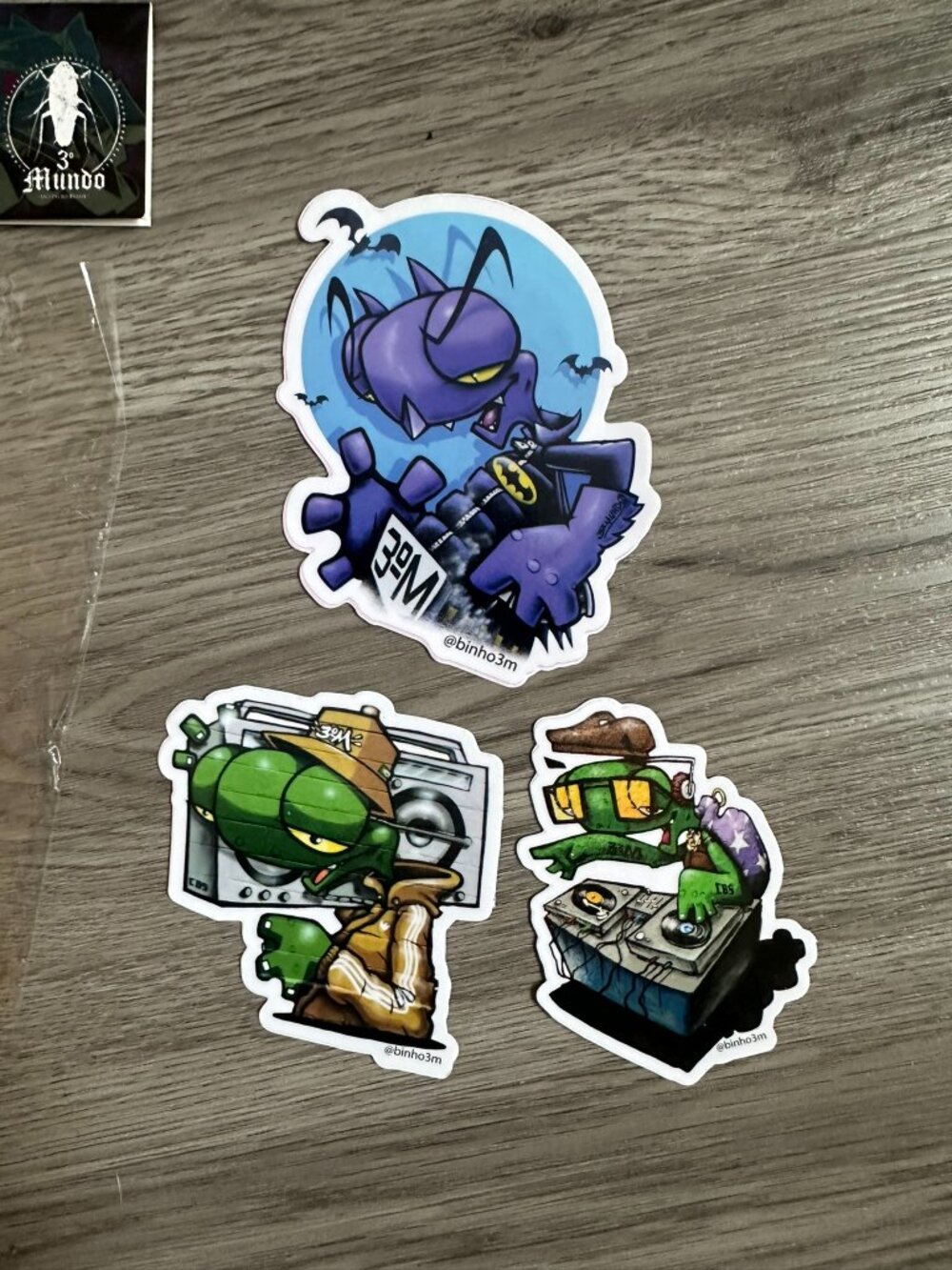 NEW 3 Brazilian 3 Mundo Arte de Rua Stickers Jorge the Turtle - Fábio Ribeiro